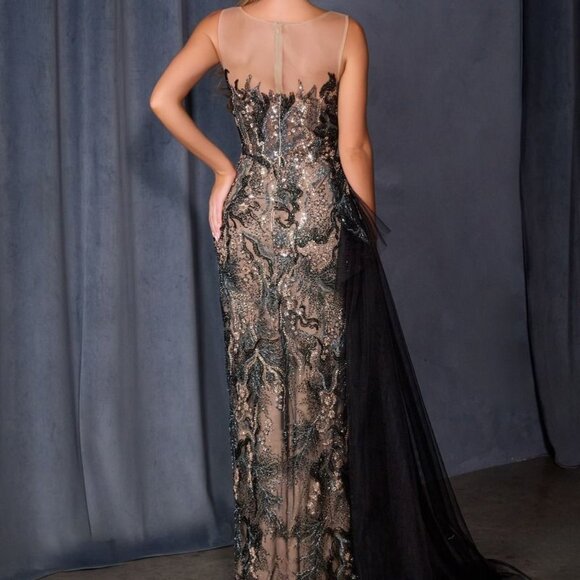 Black fitted formal dress.Sheat mother of the bride gala black tie pageant party - Picture 3 of 6